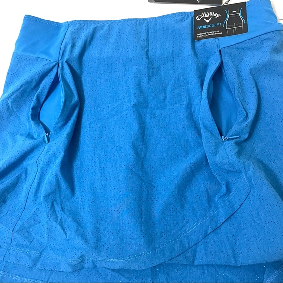 Callaway Golf Opti Dri Stretch Truesculpt Ibiza Blue Split Skort w Pockets Sz S - Picture 5 of 13